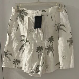 ATM Anthony Thomas Melillo Palm Print Shorts - White and Green